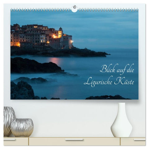 Blick auf die Ligurische Küste (hochwertiger Premium Wandkalender 2026 DIN A2 quer), Kunstdruck in Hochglanz