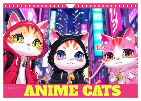 Anime Cats (Wandkalender 2027 DIN A4 quer), CALVENDO Monatskalender