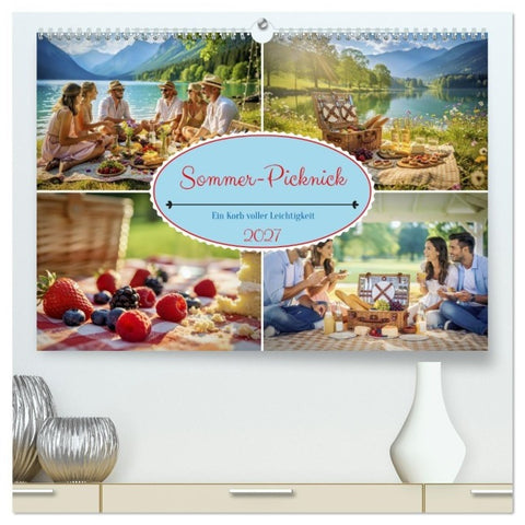 Sommer-Picknick (hochwertiger Premium Wandkalender 2027 DIN A2 quer), Kunstdruck in Hochglanz