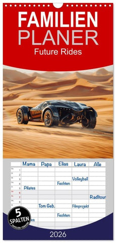 Familienplaner 2026 - Future Rides mit 5 Spalten (Wandkalender, 21 x 45 cm) CALVENDO