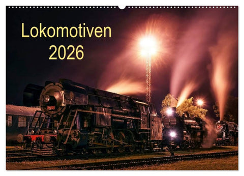 Lokomotiven 2026 (Wandkalender 2026 DIN A2 quer), CALVENDO Monatskalender