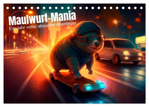Maulwurf Mania Ein Jahr voller absurder Abenteuer (Tischkalender 2027 DIN A5 quer), CALVENDO Monatskalender