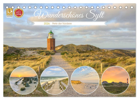 Wunderschönes Sylt - Perle der Nordsee (Tischkalender 2026 DIN A5 quer), CALVENDO Monatskalender