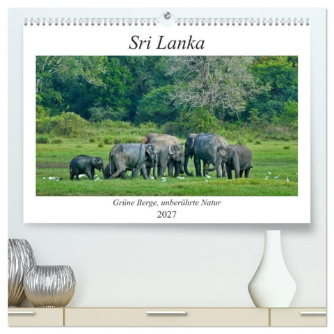 Sri Lanka, Grüne Berge - unberührte Natur (hochwertiger Premium Wandkalender 2027 DIN A2 quer), Kunstdruck in Hochglanz