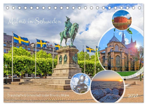 Malmö in Schweden (Tischkalender 2027 DIN A5 quer), CALVENDO Monatskalender