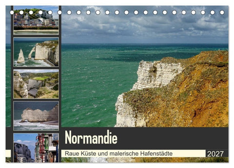 Normandie - Raue Küste und malerische Hafenstädte (Tischkalender 2027 DIN A5 quer), CALVENDO Monatskalender