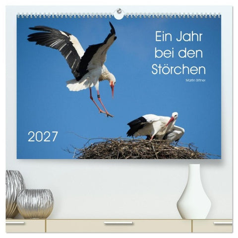 Ein Jahr bei den Störchen (hochwertiger Premium Wandkalender 2027 DIN A2 quer), Kunstdruck in Hochglanz