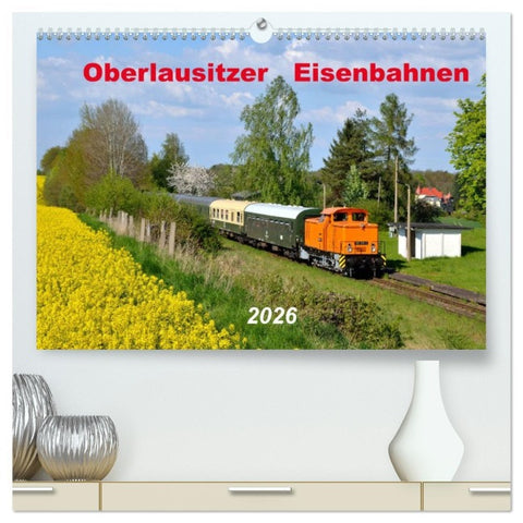Oberlausitzer Eisenbahnen 2026 (hochwertiger Premium Wandkalender 2026 DIN A2 quer), Kunstdruck in Hochglanz
