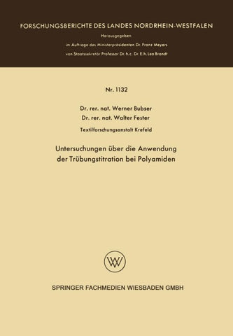 Untersuchungen über die Anwendung der Trübungstitration bei Polyamiden