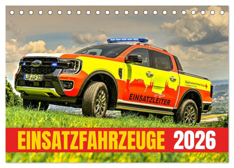 Einsatzfahrzeuge 112 (Tischkalender 2026 DIN A5 quer), CALVENDO Monatskalender