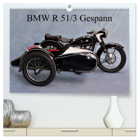 BMW R 51/3 Gespann (hochwertiger Premium Wandkalender 2027 DIN A2 quer), Kunstdruck in Hochglanz