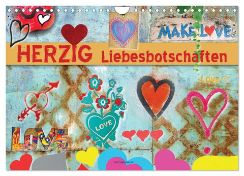 Herzig Liebesbotschaften (Wandkalender 2027 DIN A4 quer), CALVENDO Monatskalender
