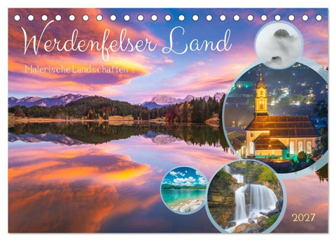 Werdenfelser Land - Malerische Landschaften (Tischkalender 2027 DIN A5 quer), CALVENDO Monatskalender