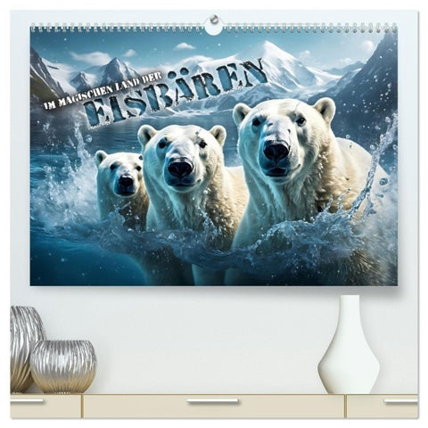 Im magischen Land der Eisbären (hochwertiger Premium Wandkalender 2027 DIN A2 quer), Kunstdruck in Hochglanz