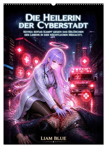 Die Heilerin der Cyberstadt (Wandkalender 2027 DIN A2 hoch), CALVENDO Monatskalender