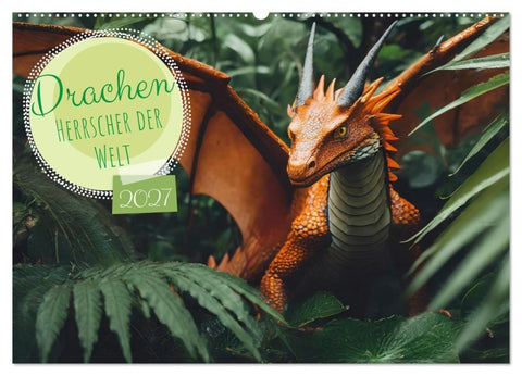 Drachen - Herrscher der Welt (Wandkalender 2027 DIN A2 quer), CALVENDO Monatskalender