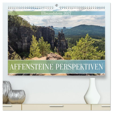 Affensteine Perspektiven - Elbsandstein (hochwertiger Premium Wandkalender 2027 DIN A2 quer), Kunstdruck in Hochglanz