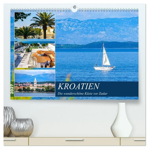 Kroatien Die wunderschöne Küste vor Zadar (hochwertiger Premium Wandkalender 2027 DIN A2 quer), Kunstdruck in Hochglanz