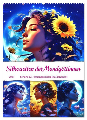 Silhouetten der Mondgöttinnen (Wandkalender 2027 DIN A2 hoch), CALVENDO Monatskalender