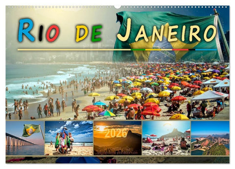 Rio de Janeiro, Stadt des Sonnenscheins (Wandkalender 2026 DIN A2 quer), CALVENDO Monatskalender