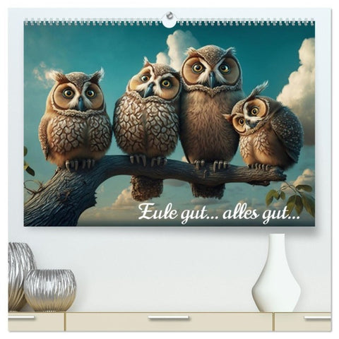Eule gut... alles gut! (hochwertiger Premium Wandkalender 2027 DIN A2 quer), Kunstdruck in Hochglanz
