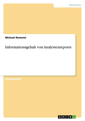 Informationsgehalt von Analystenreports