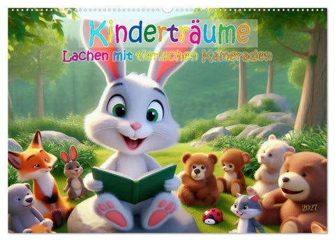 Kinderträume - Lachen mit tierischen Kameraden (Wandkalender 2027 DIN A2 quer), CALVENDO Monatskalender