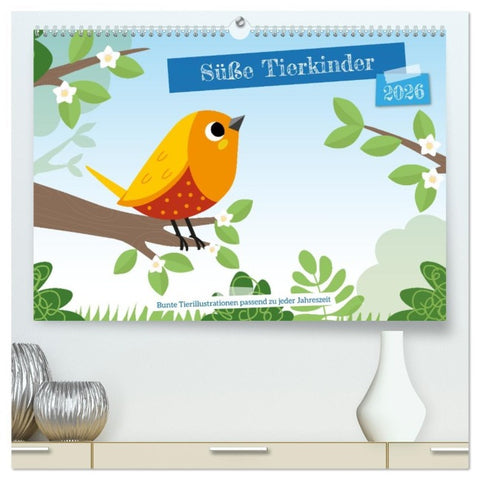 Süße Tierkinder (hochwertiger Premium Wandkalender 2026 DIN A2 quer), Kunstdruck in Hochglanz