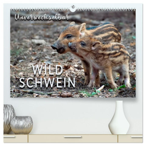 Unverwechselbar - Wildschwein (hochwertiger Premium Wandkalender 2027 DIN A2 quer), Kunstdruck in Hochglanz