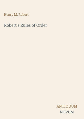 Robert's Rules of Order