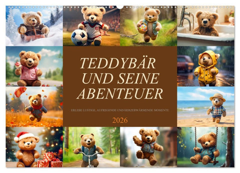 Teddybär und seine Abenteuer (Wandkalender 2026 DIN A2 quer), CALVENDO Monatskalender