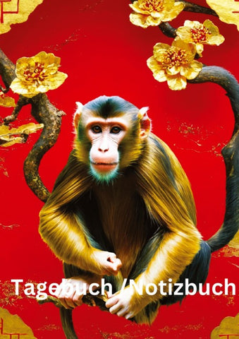Tagebuch / Notizbuch   Chinesische Tierkreis Affe