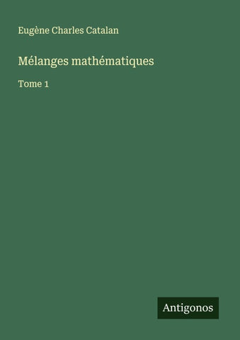 Mélanges mathématiques