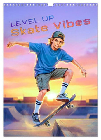 Level Up - Skate Vibes (Wandkalender 2027 DIN A3 hoch), CALVENDO Monatskalender