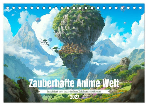 Zauberhafte Anime Welt (Tischkalender 2027 DIN A5 quer), CALVENDO Monatskalender