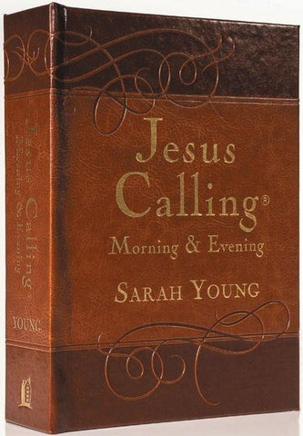 Jesus Calling Morning and Evening, Brown Leathersoft Hardcover, with Scripture References