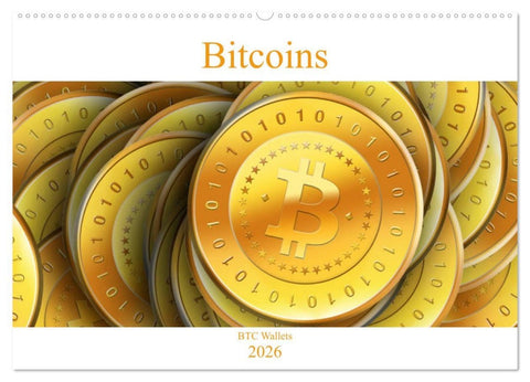Bitcoins (Wandkalender 2026 DIN A2 quer), CALVENDO Monatskalender