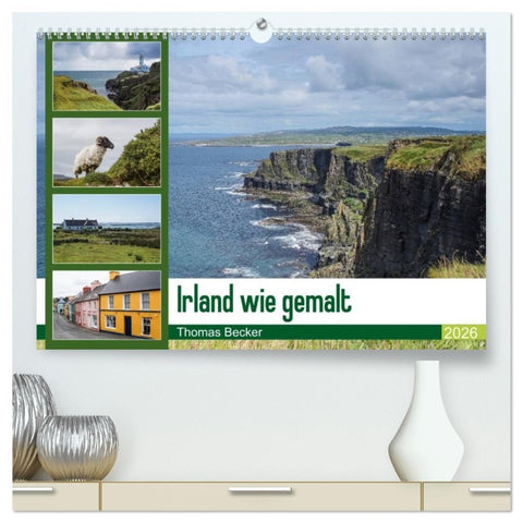 Irland wie gemalt (hochwertiger Premium Wandkalender 2026 DIN A2 quer), Kunstdruck in Hochglanz