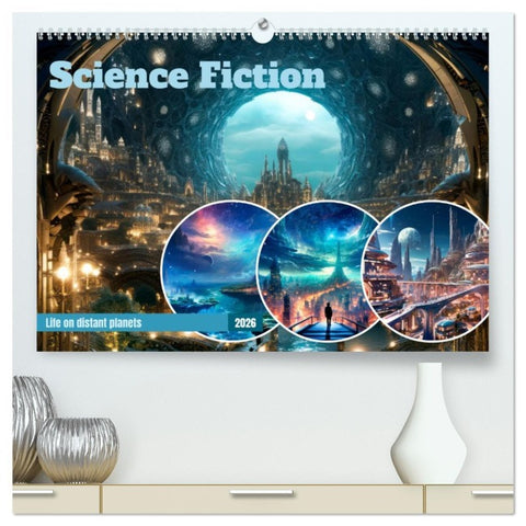 SCIENCE FICTION Life on distant planets (High Quality Premium Wall Calendar 2026 DIN A2 landscape),CALVENDO 12 Month Wall Calendar