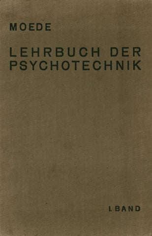 Lehrbuch der Psychotechnik