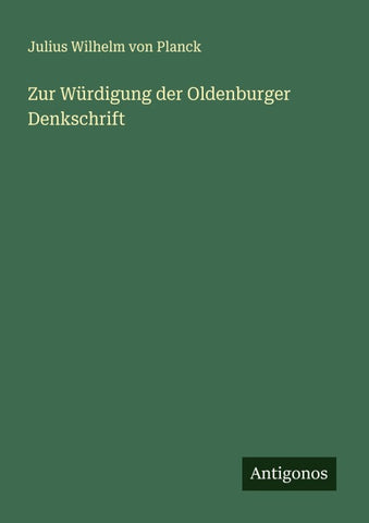 Zur Würdigung der Oldenburger Denkschrift