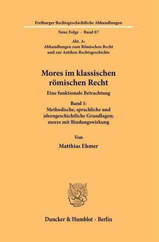 Mores im klassischen römischen Recht