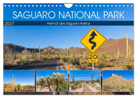 SAGUARO NATIONAL PARK Heimat des Saguaro-Kaktus (Wandkalender 2027 DIN A4 quer), CALVENDO Monatskalender