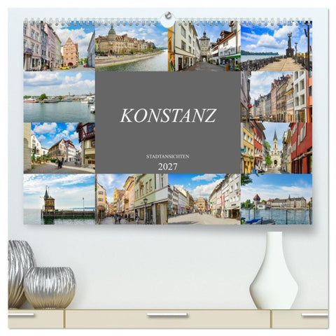 Konstanz Stadtansichten (hochwertiger Premium Wandkalender 2027 DIN A2 quer), Kunstdruck in Hochglanz