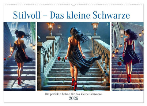 Stilvoll - Das kleine Schwarze (Wandkalender 2026 DIN A2 quer), CALVENDO Monatskalender