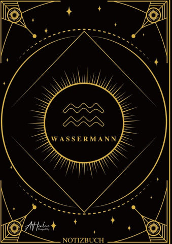 Edles Notizbuch Sternzeichen Wassermann | Designed by Alfred Herler