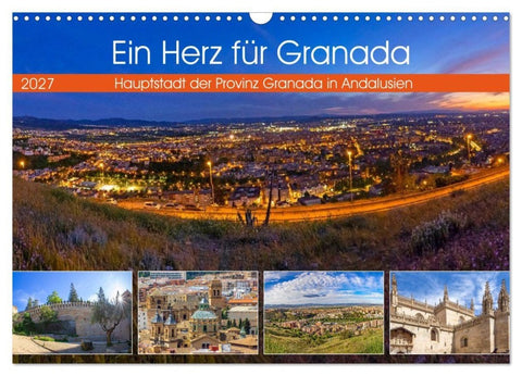 Ein Herz für Granada (Wandkalender 2027 DIN A3 quer), CALVENDO Monatskalender