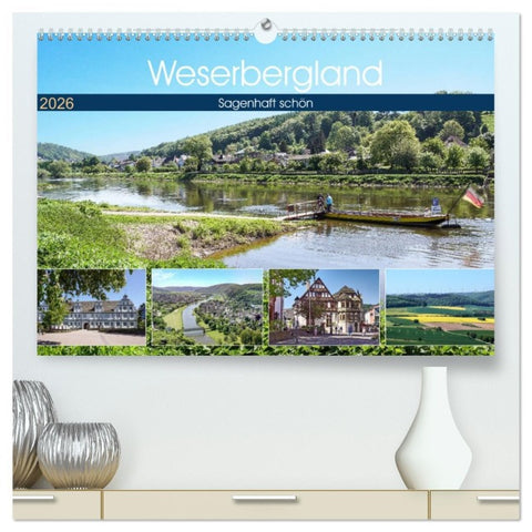Weserbergland - sagenhaft schön (hochwertiger Premium Wandkalender 2026 DIN A2 quer), Kunstdruck in Hochglanz