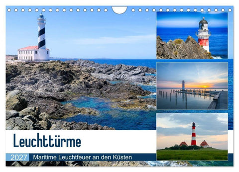 Leuchttürme - Maritime Leuchtfeuer an den Küsten (Wandkalender 2027 DIN A4 quer), CALVENDO Monatskalender
