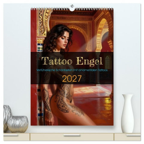Tattoo Engel (hochwertiger Premium Wandkalender 2027 DIN A2 hoch), Kunstdruck in Hochglanz